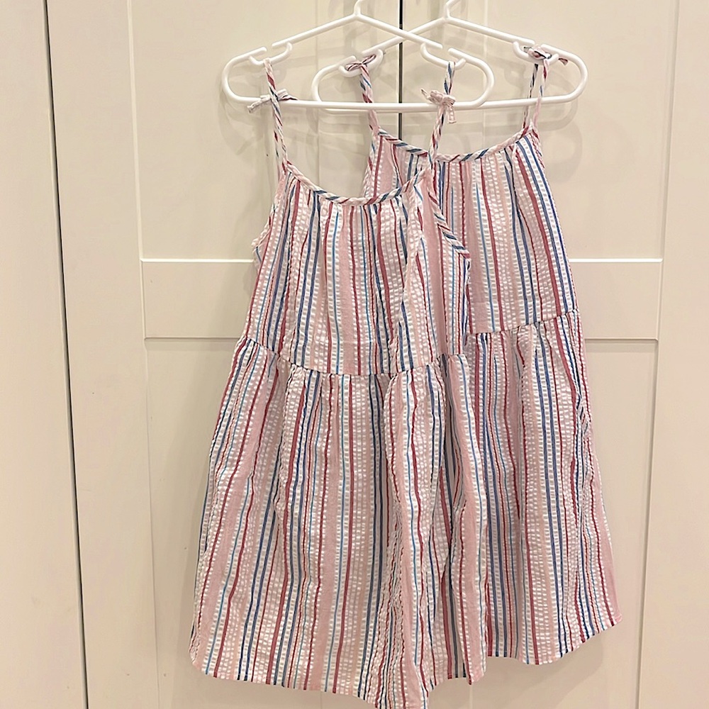 2/$15 all cotton white, red, blue, pink seersucker dresses
